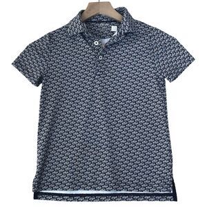 RLX Ralph Lauren Polo Shirt Size 6 Navy Sailboat Print Golf Tennis Preppy